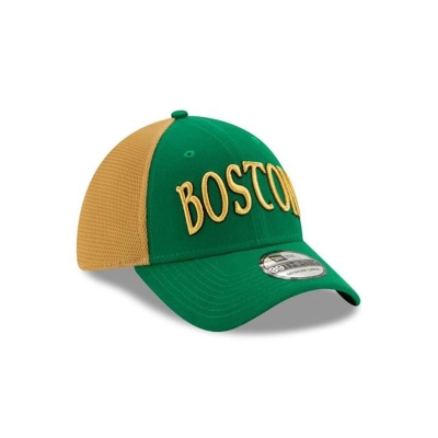 Green Boston Celtics Hat - New Era NBA 2019 NBA Authentics City Series 39THIRTY Stretch Fit Caps USA6528910